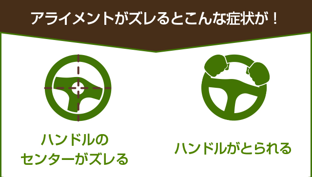 アライメントがズレるとこんな症状が！