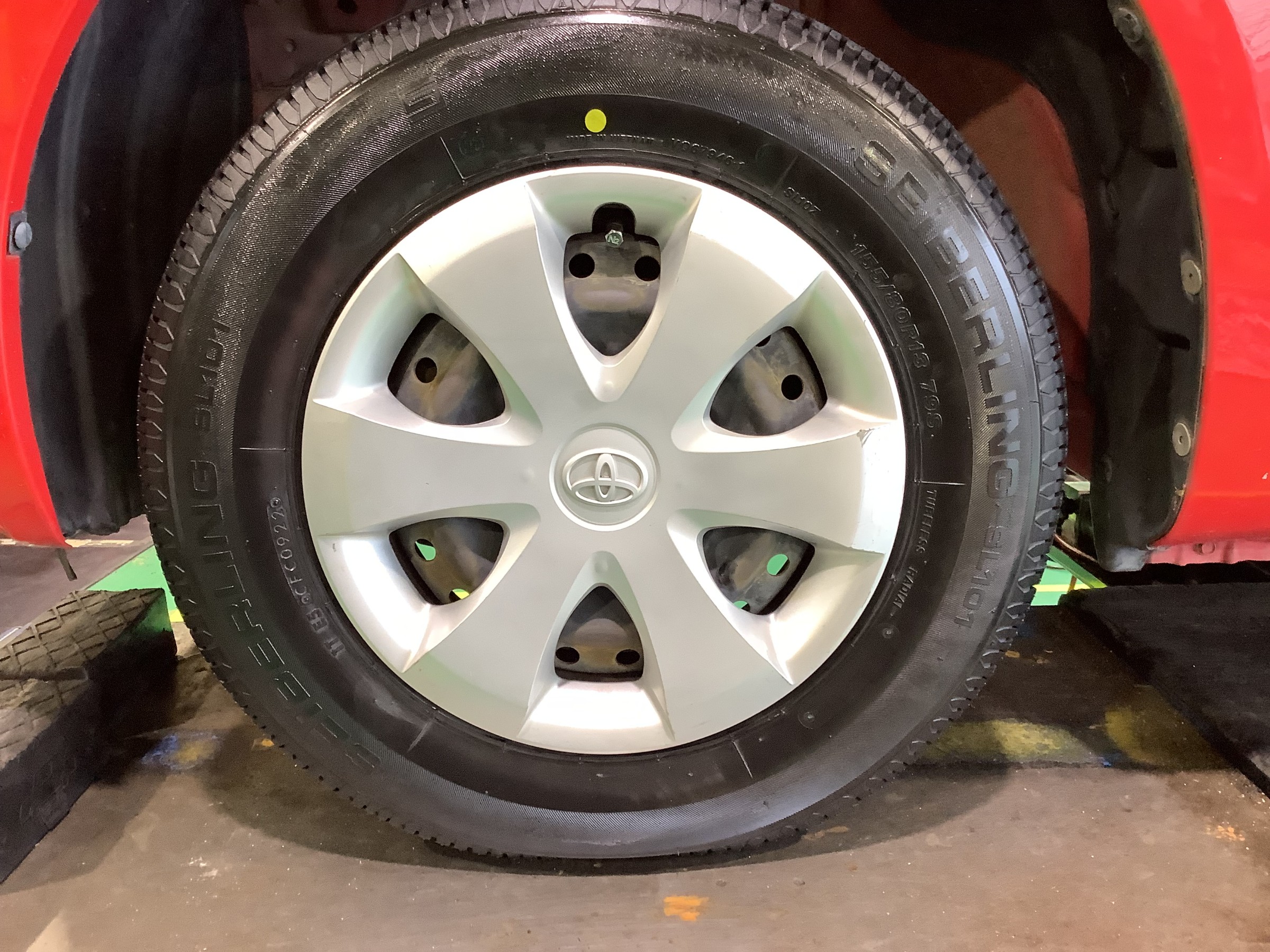 新品タイヤ装着後の画像