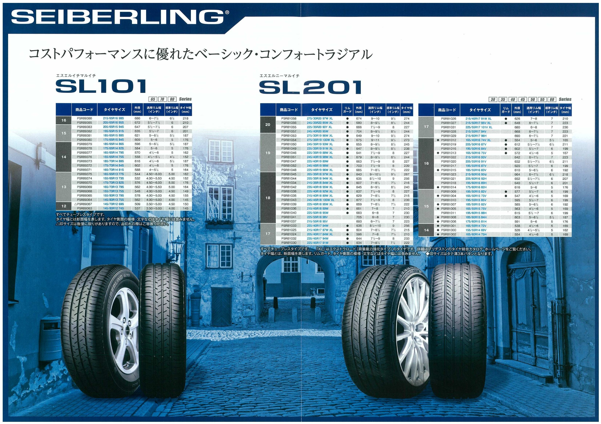 ブリヂストン社工場製タイヤ【SEIBERLING（セイバーリング）】の