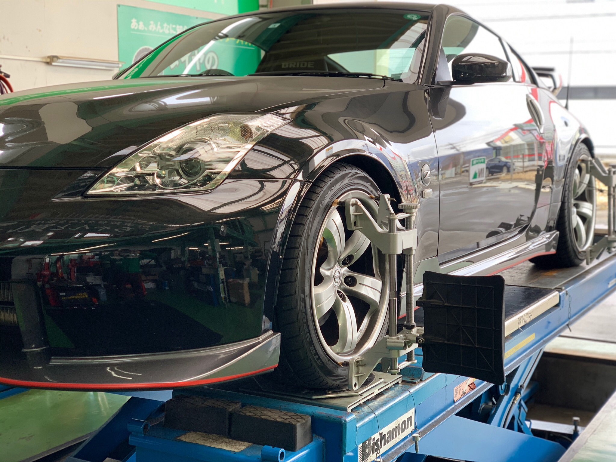 ニスモ Z33アライメント 日産 フェアレディz タイヤ タイヤ ホイール関連 4輪トータルアライメント調整 サービス事例 タイヤ館 安曇 タイヤからはじまる トータルカーメンテナンス タイヤ館グループ
