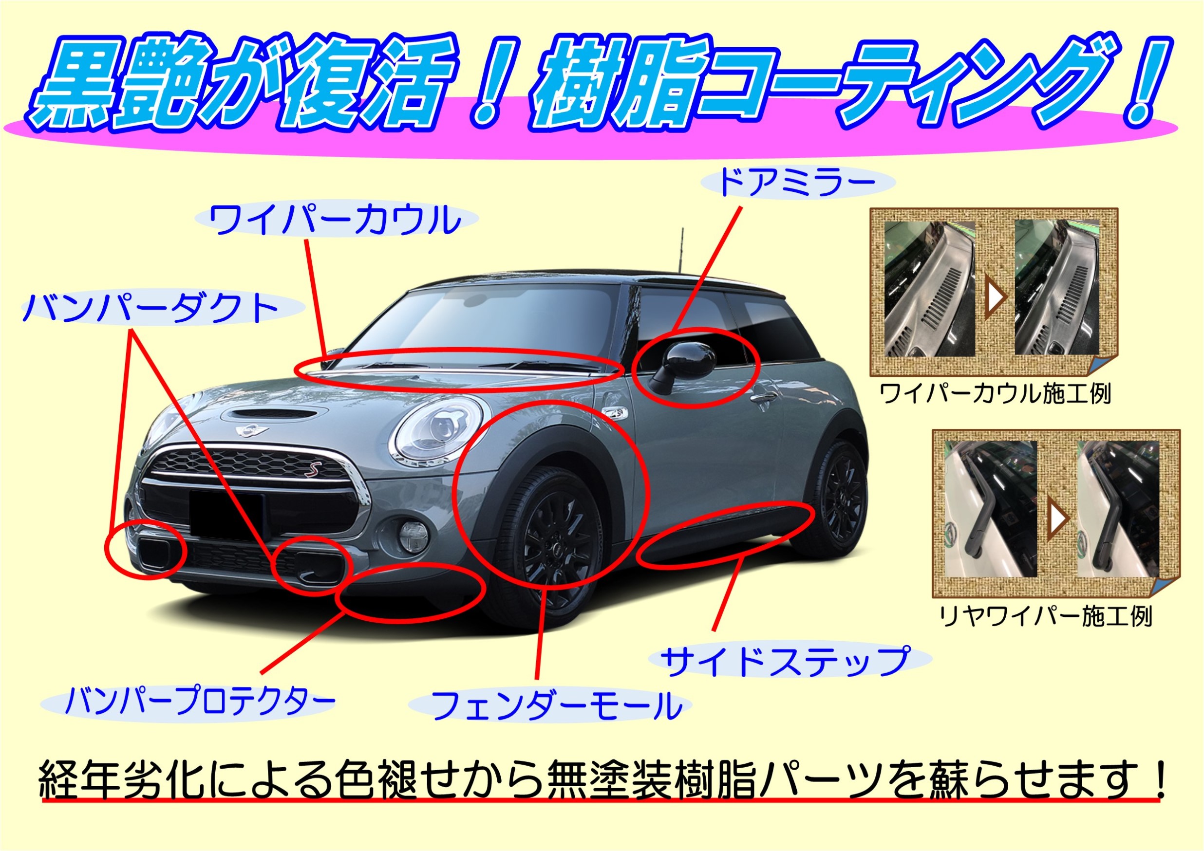 新メニュー 樹脂コーティング はじめました その他 作業紹介 タイヤ館 岐阜北 岐阜県のタイヤ カー用品ショップ タイヤからはじまる トータルカーメンテナンス タイヤ館グループ