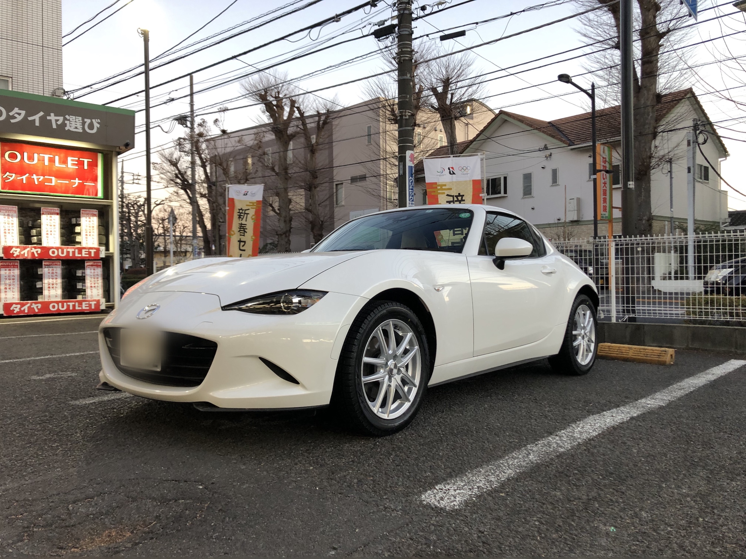 マツダ ロードスターRF スタッドレスタイヤ+ホイールセット取付