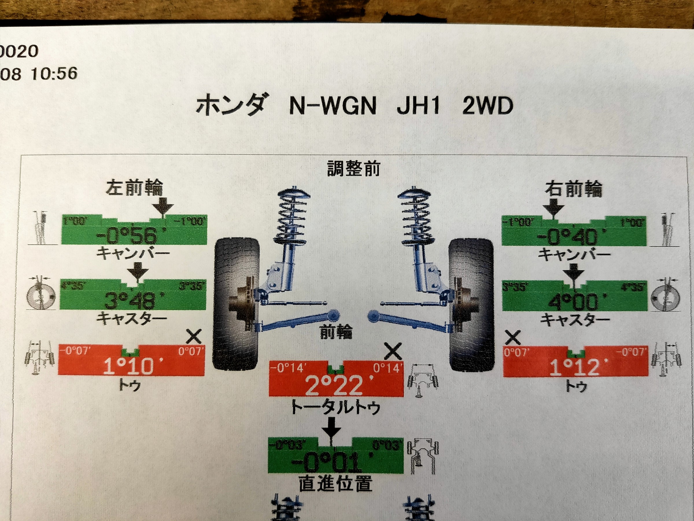 ホンダ N-WGN(JH1）】タイヤ交換・アライメントを行いました