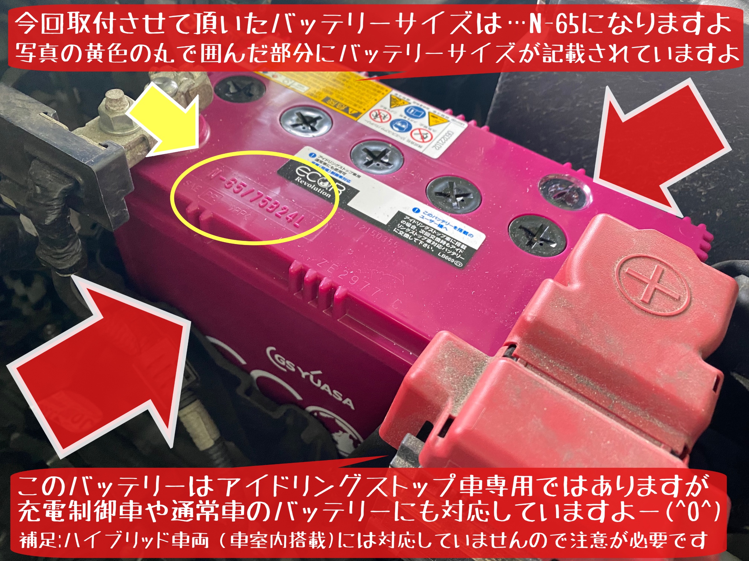 ホンダ Nシリーズ アイドリングストップ車専用バッテリー交換 実施です
