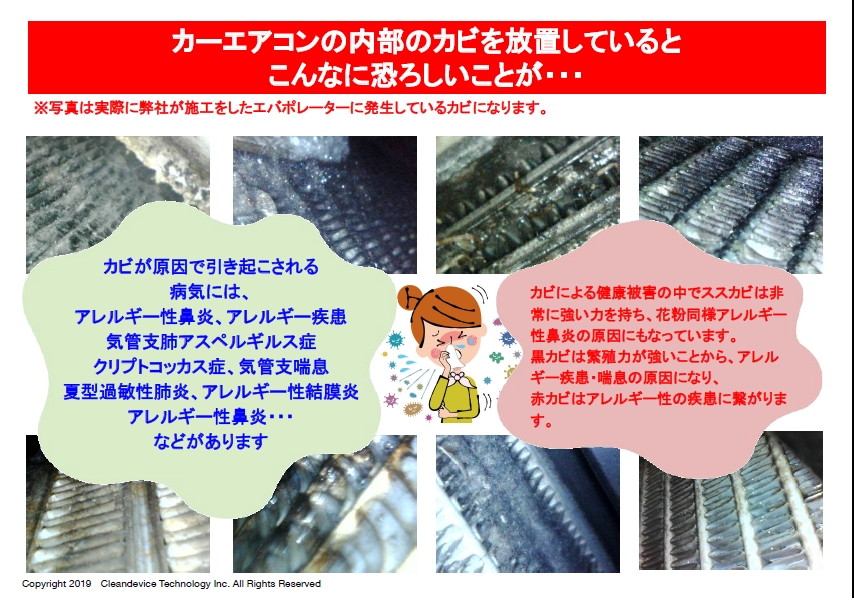 カーエアコンのエバポレーター ニオイの洗浄はお任せください 大船日記 タイヤ館 大船 神奈川県のタイヤ カー用品ショップ タイヤからはじまる トータルカーメンテナンス タイヤ館グループ