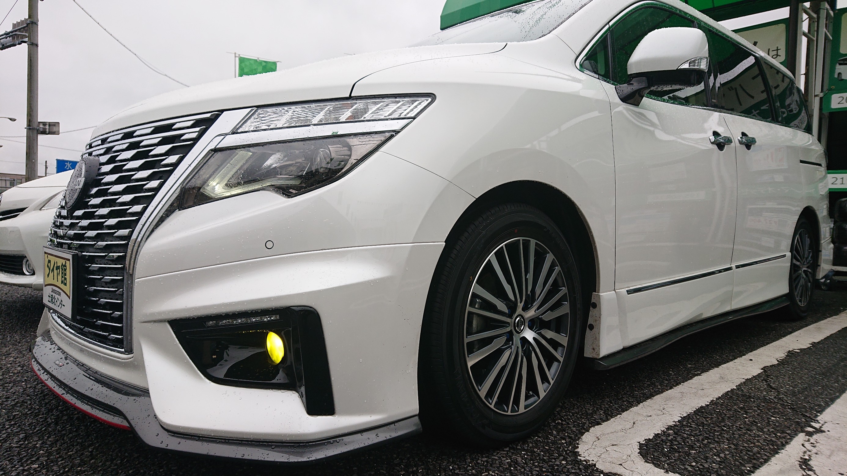 日産 エルグランド E52系 フォグランプ LED イカリング付 純正