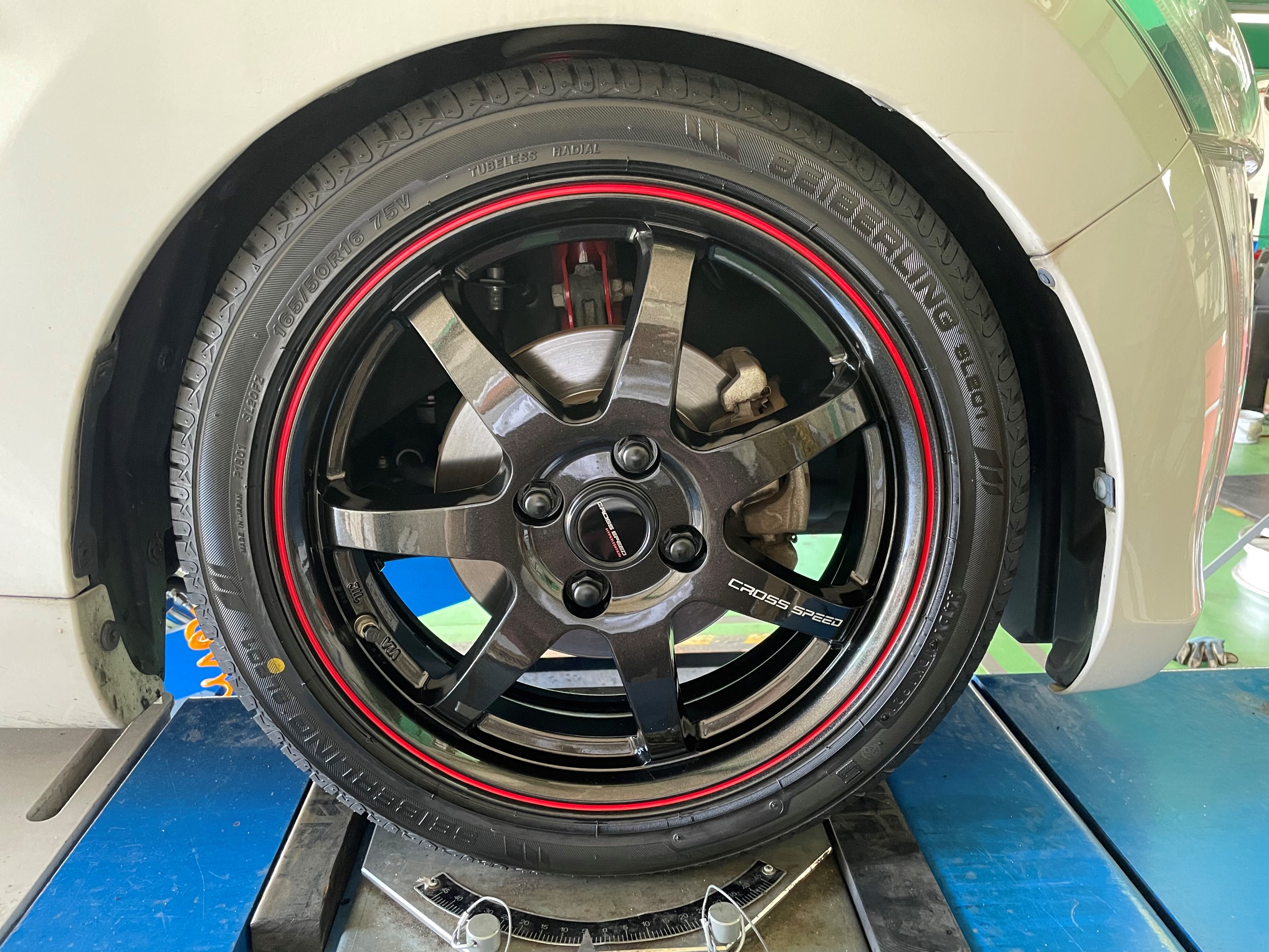 コペン タイヤ・ホイール交換 アライメント クロススピード CR7