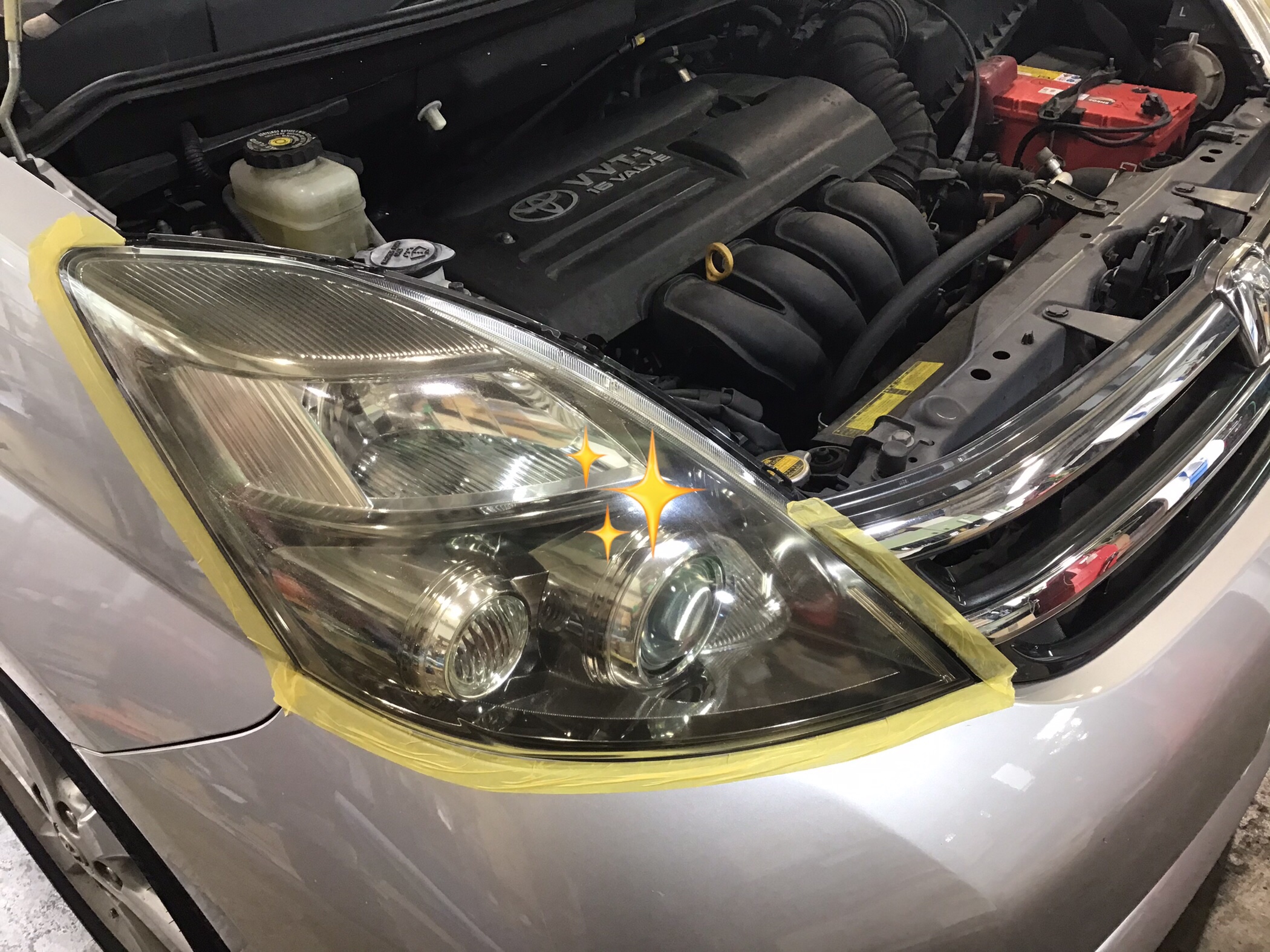 トヨタ アイシス ヘッドライトコーティング  トヨタ アイシス 