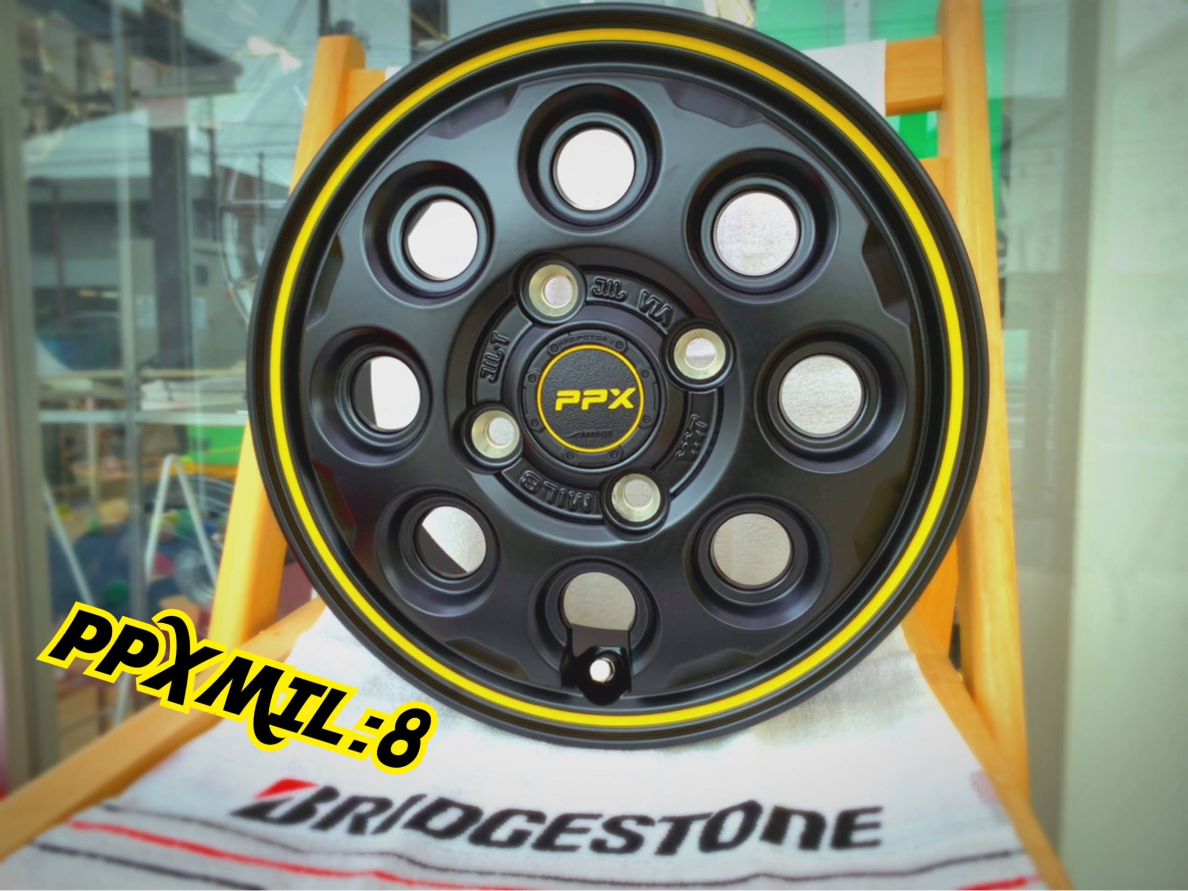 PPX ミルエイト タイヤホイール 14インチ 4H100 4.5J+45 4穴 PPX MIL8 タフト ハスラー ホイール 1本