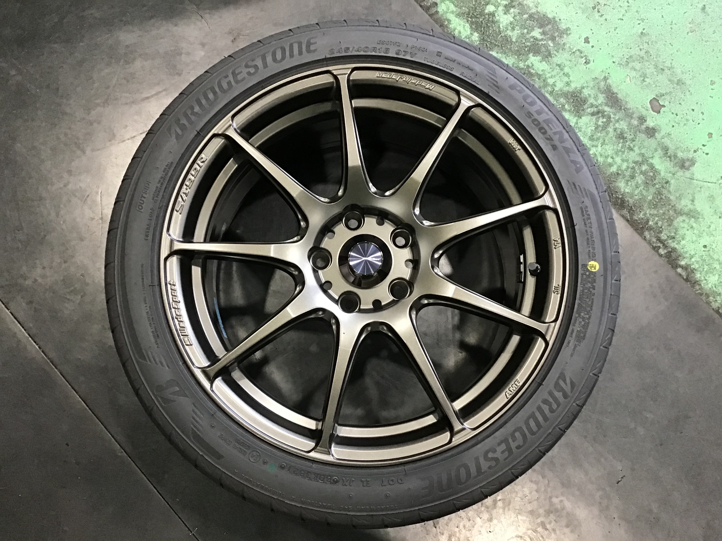 スバル インプレッサWRX Wedssport SA-99R + POTENZ S007A交換（タイヤ