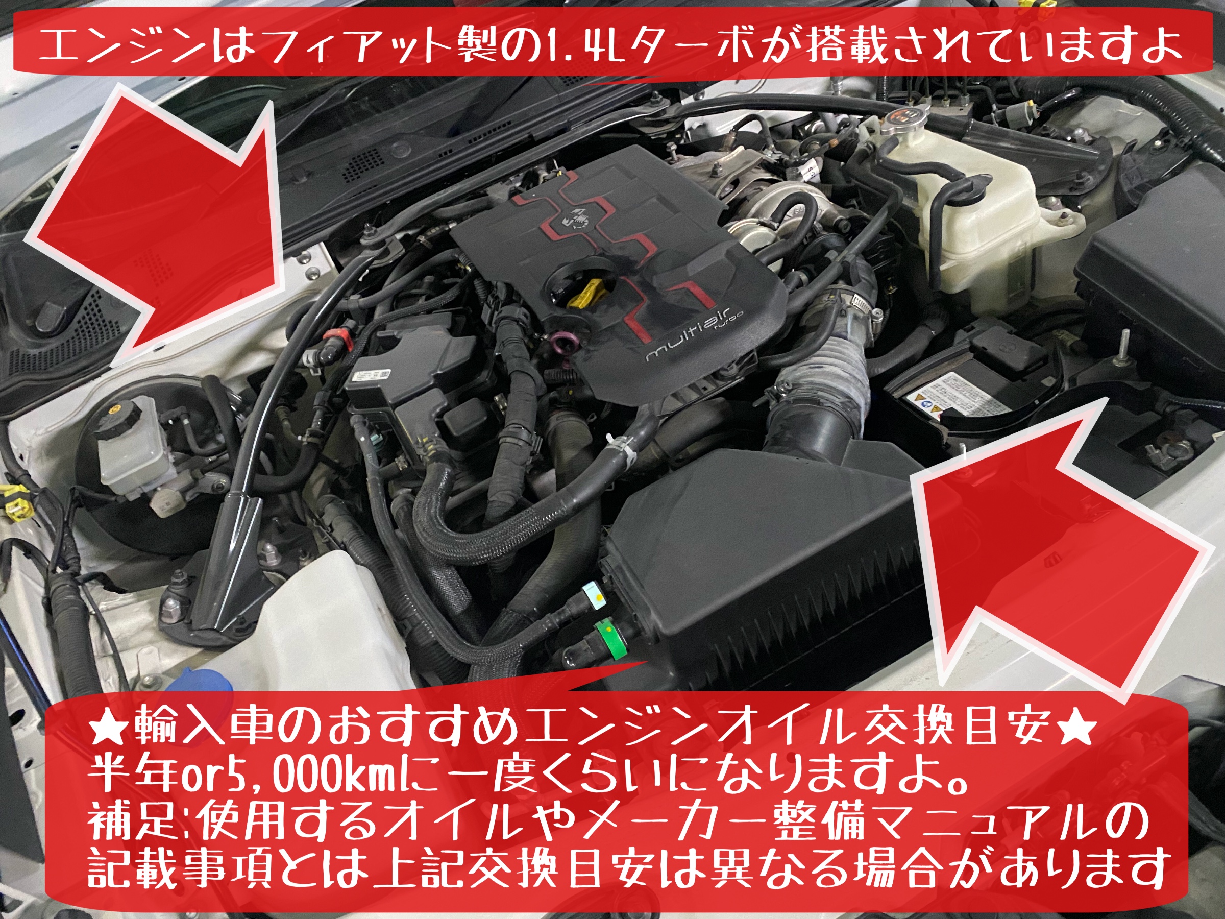 輸入車　オイル交換　アバルト　124スパイダー　マツダ　ロードスター　タイヤ交換　ブリヂストン　タイヤ館下松　下松市　周南市　徳山　熊毛　玖珂