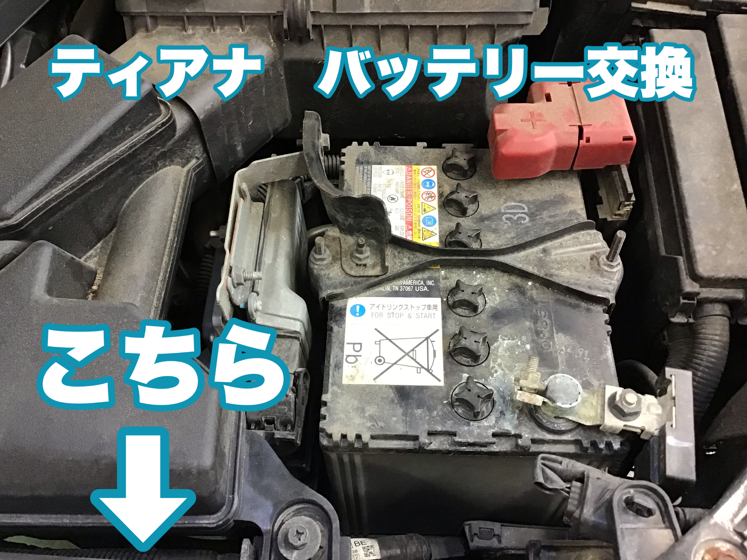 ティアナ バッテリー交換 日産 ティアナ メンテナンス商品 サービス事例 タイヤ館 ｇｐ新潟横越 新潟県のタイヤ カー用品ショップ タイヤからはじまる トータルカーメンテナンス タイヤ館グループ
