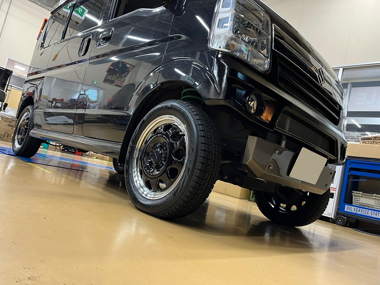 （受付一旦終了）エブリィワゴン　スタッドレス　ホイール付き 受付一旦終了）エブリィワゴン スタッドレス ホイール付き