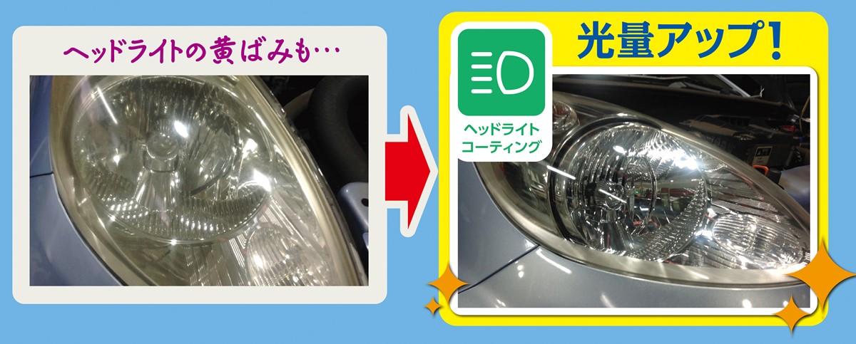 ヘッドライトコーティング