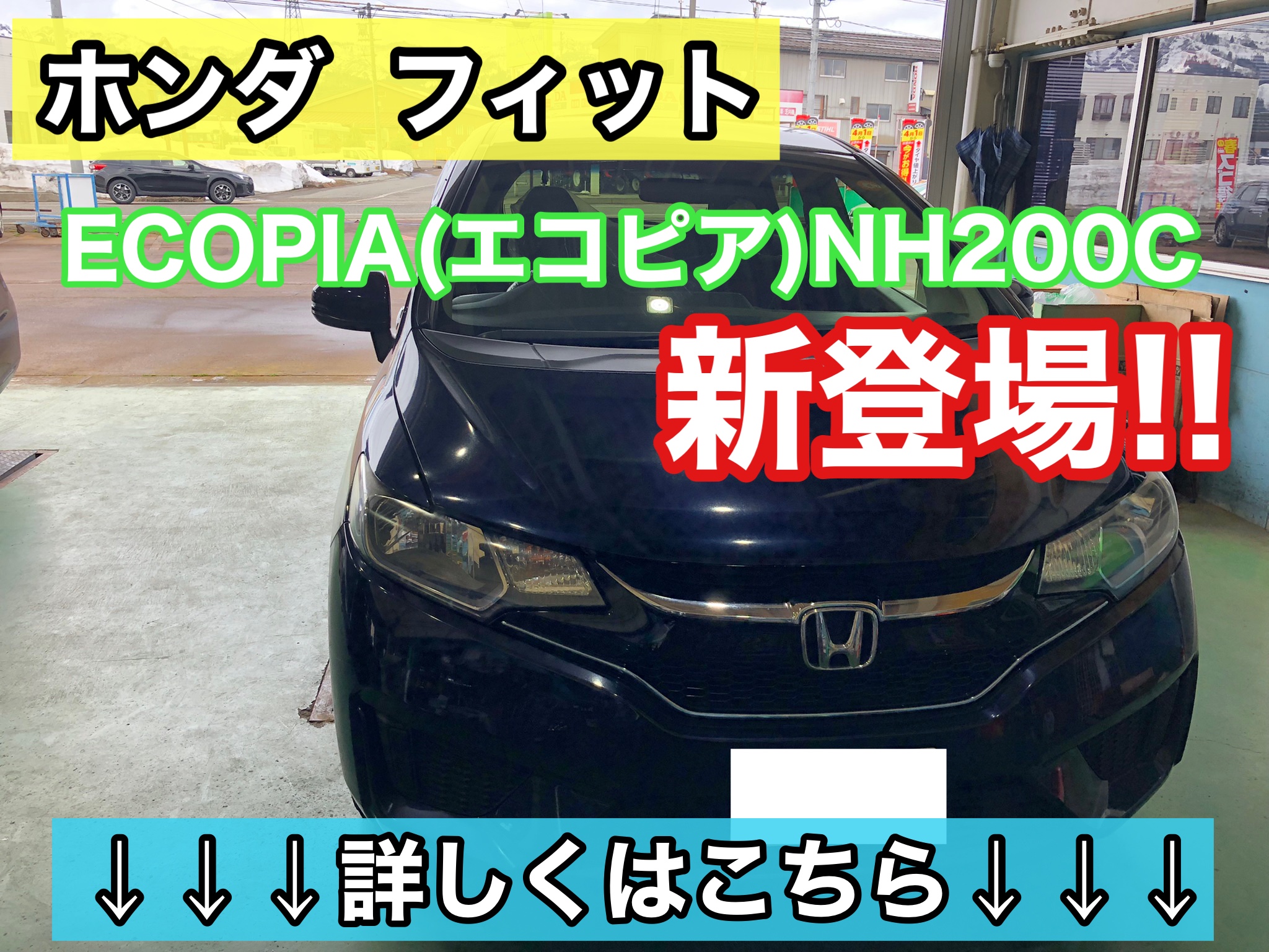ホンダ フィット エコピアnh0c取付け サービス事例 タイヤ館 六日町 新潟県のタイヤ カー用品ショップ タイヤからはじまる トータルカーメンテナンス タイヤ館グループ