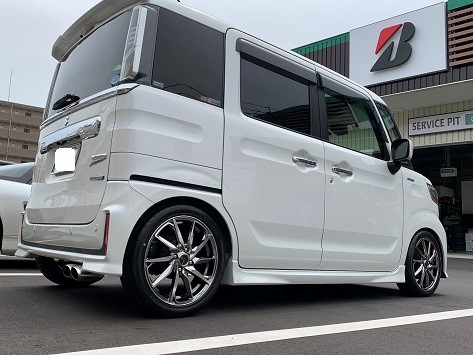 スズキスペーシアカスタム アルミホイール＆タイヤ交換＆TEIN車
