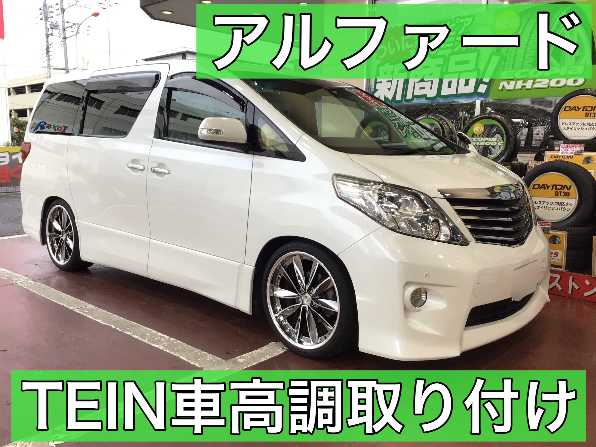 アルファード Tein車高調取付 トヨタ アルファード メンテナンス商品 パーツ取付 サスペンション取付 サービス事例 タイヤ館 草加インター タイヤからはじまる トータルカーメンテナンス タイヤ館グループ