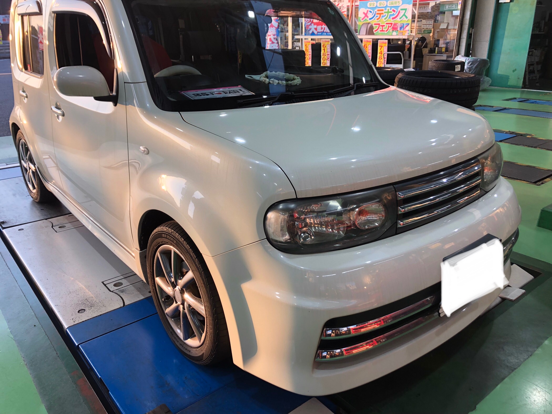 NISSAN Z12キューブにBBS RG-R 17インチBKDカラー取り付け～♪ | 日産