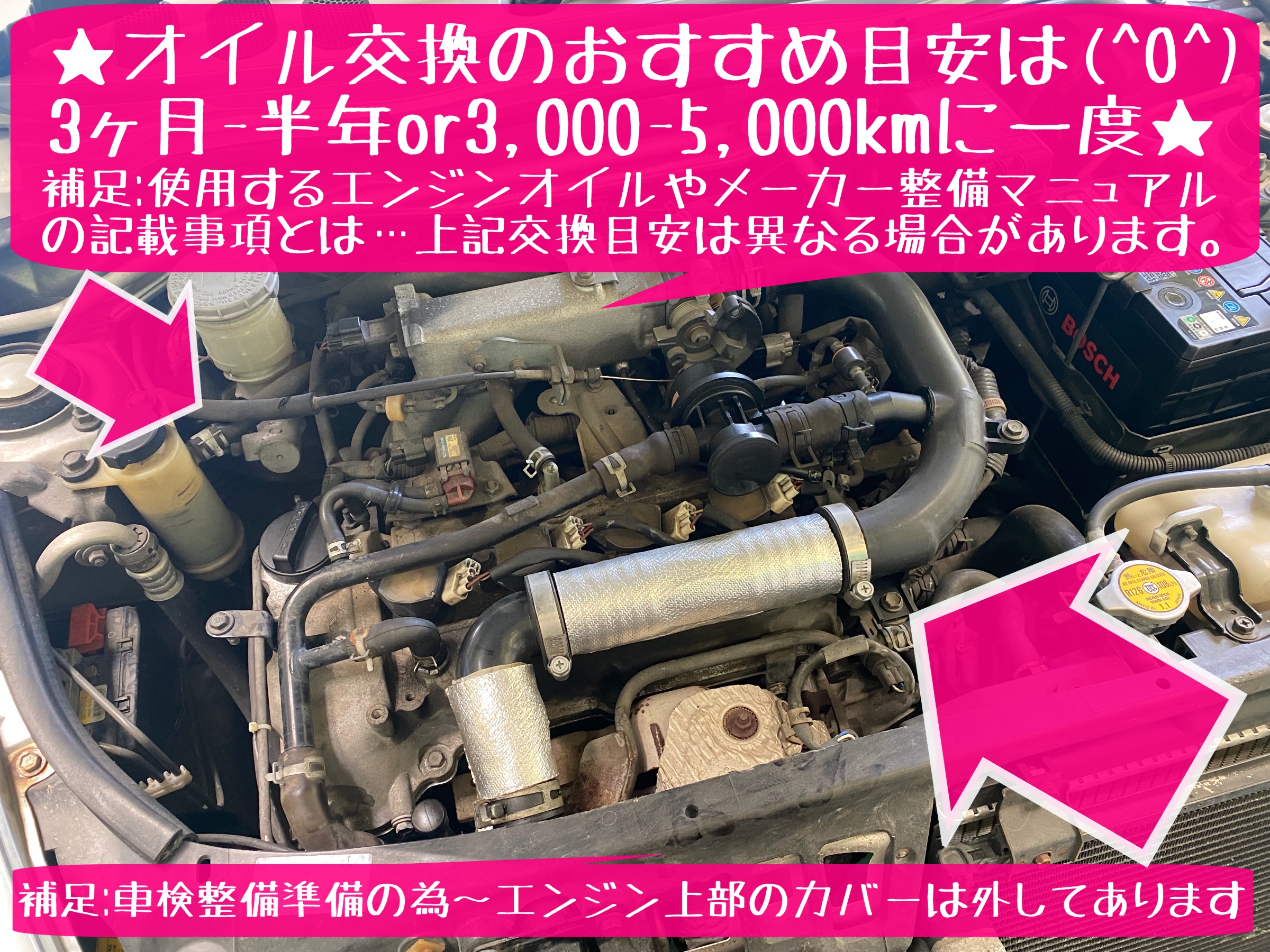 ダイハツ　コペン　L880K オイル交換　タイヤ交換　ブリヂストン　タイヤ館　タイヤ館下松