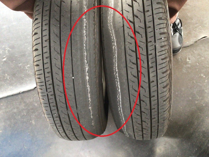 ホンダ　N-VAN　タイヤ交換　内べり