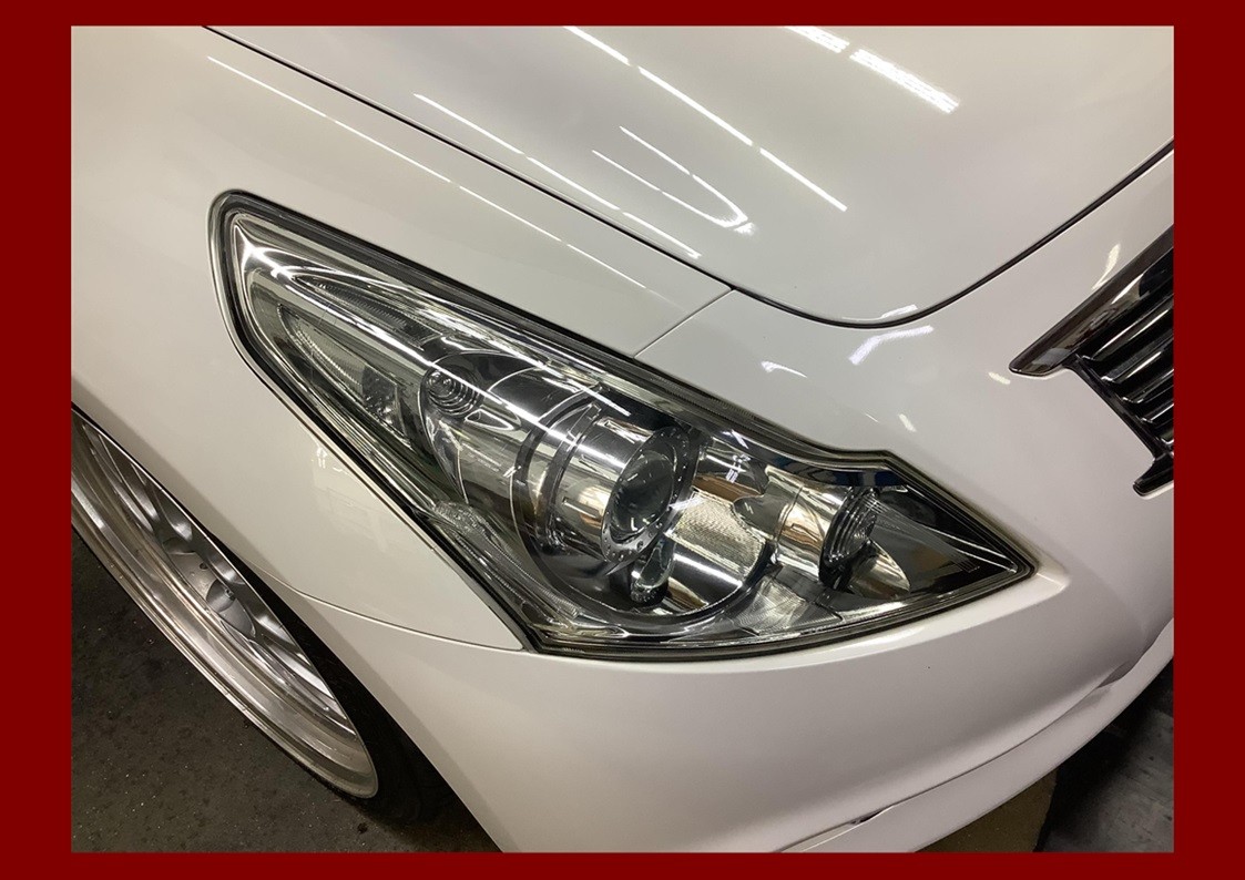 日産　スカイライン　ヘッドライトコーティング