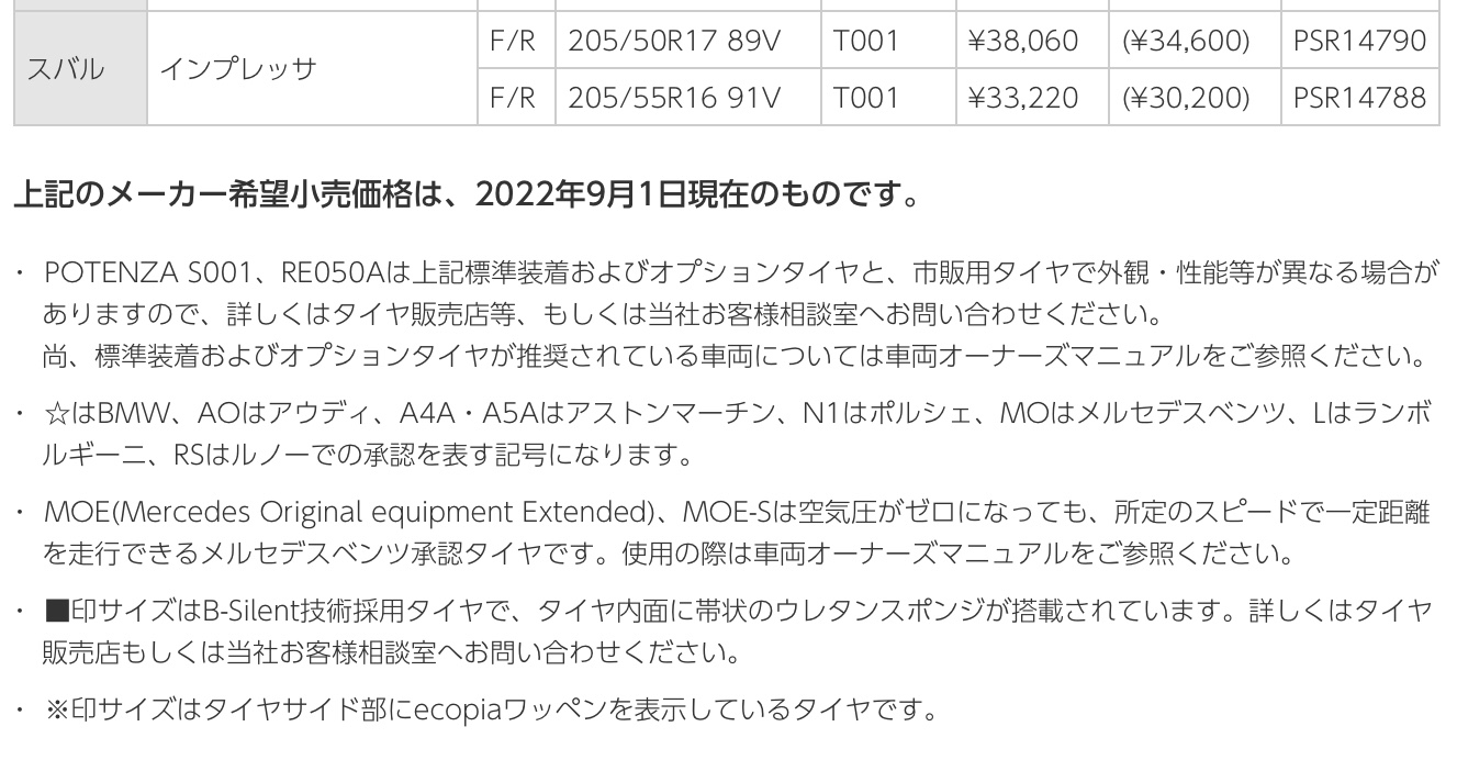 ブリヂストン　タイヤ館下松　メルセデス&bull;ベンツ　タイヤ交換　オイル交換　アライメント調整　ポテンザ　レグノ　トランザ　下松市　周南市　徳山　熊毛　玖珂