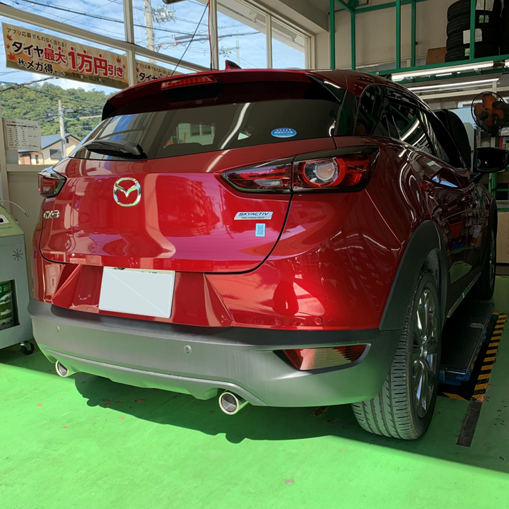 マツダ CX-3 (DKEFW) に柿本改のマフラー「Class KR」装着 | マツダ CX
