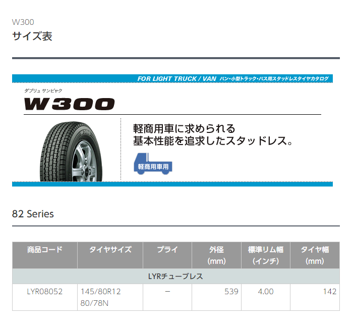 ブリヂストンタイヤHPよりスクリーンショットして使用しています。