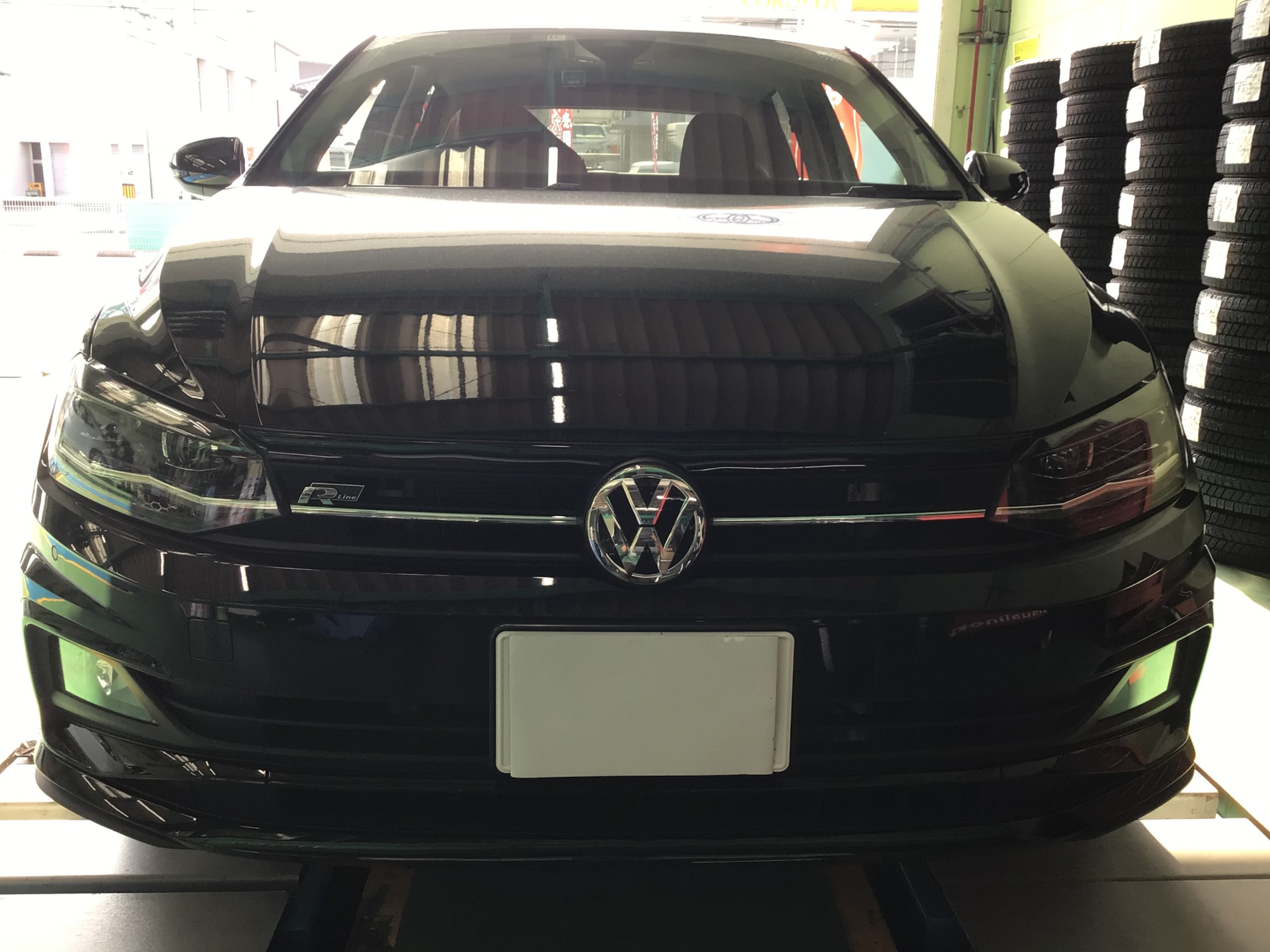 VW　ポロ　TSI　Rライン　スタッドレスホイールセット取り付け　タイヤ館廿日市