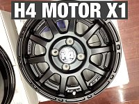 14インチ　h4motor タイヤホイール 14インチ 新品 ホイール H4 MOTOR X1 4.5J4H 100 +48 ブラック