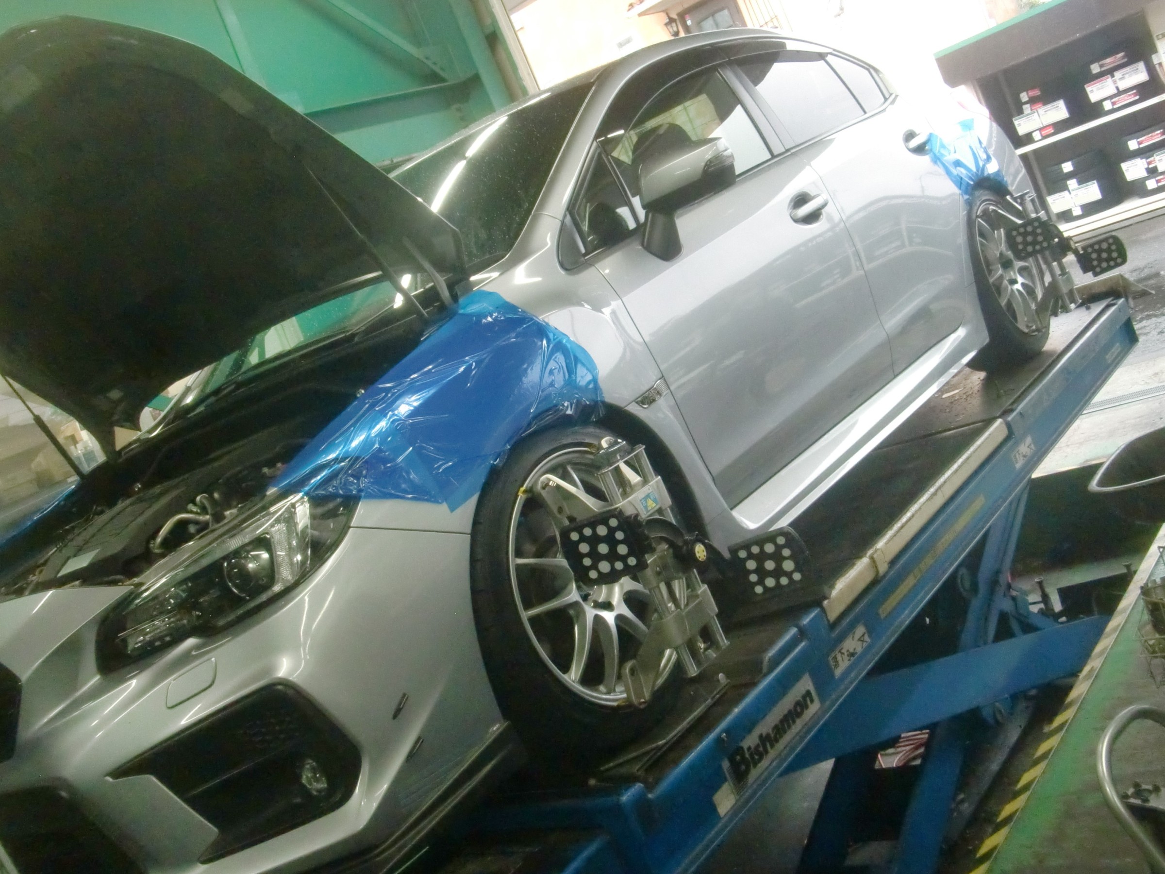 VAG型WRX S4、車高調サスペンションのお取り付け＆アライメント調整
