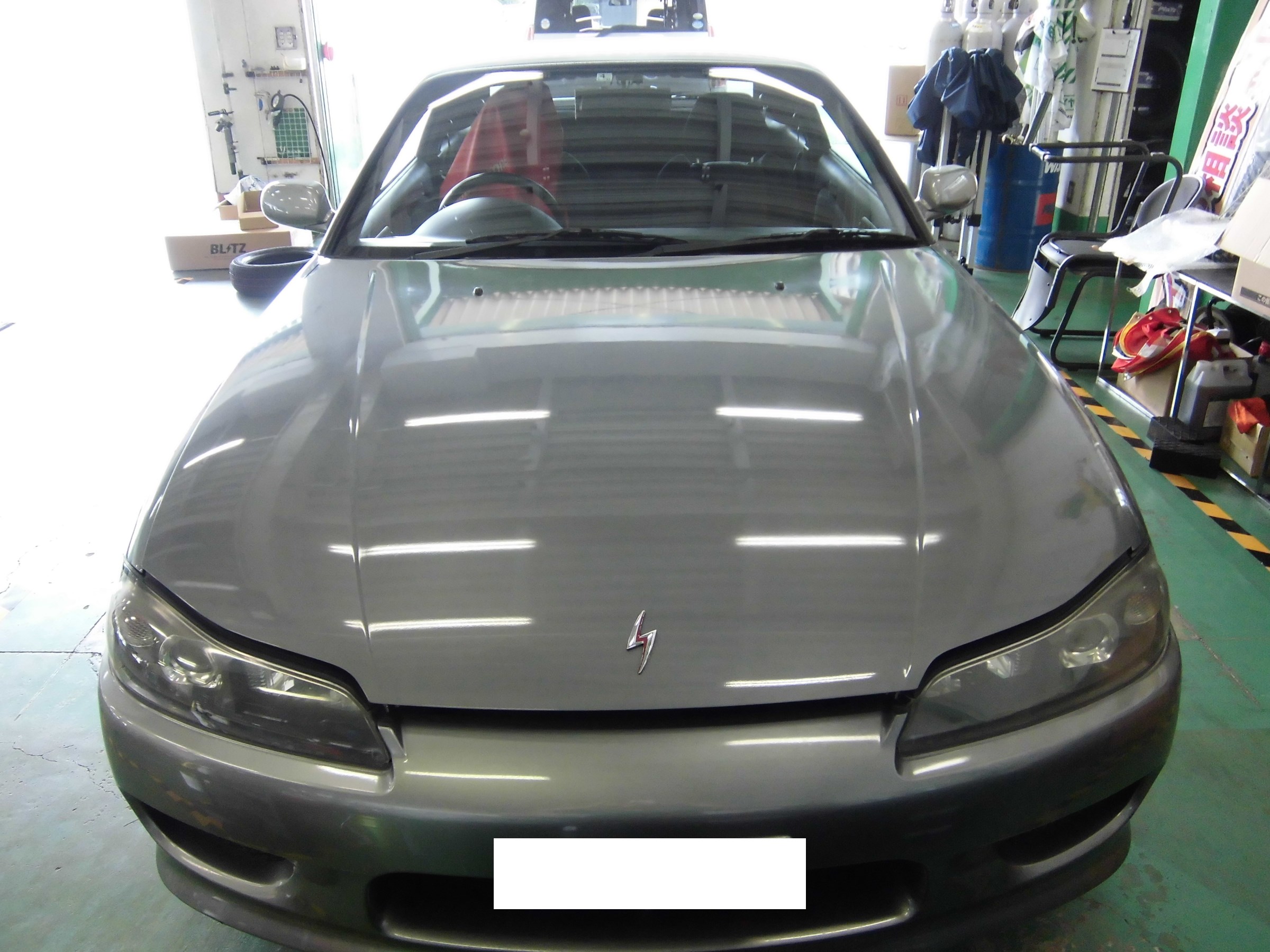 S15 シルビア 車高調 全長調整式減衰力調整32段 取り付けセット BLITZ ZZ-R 千葉県柏市の店舗にて取付 ブリッツ