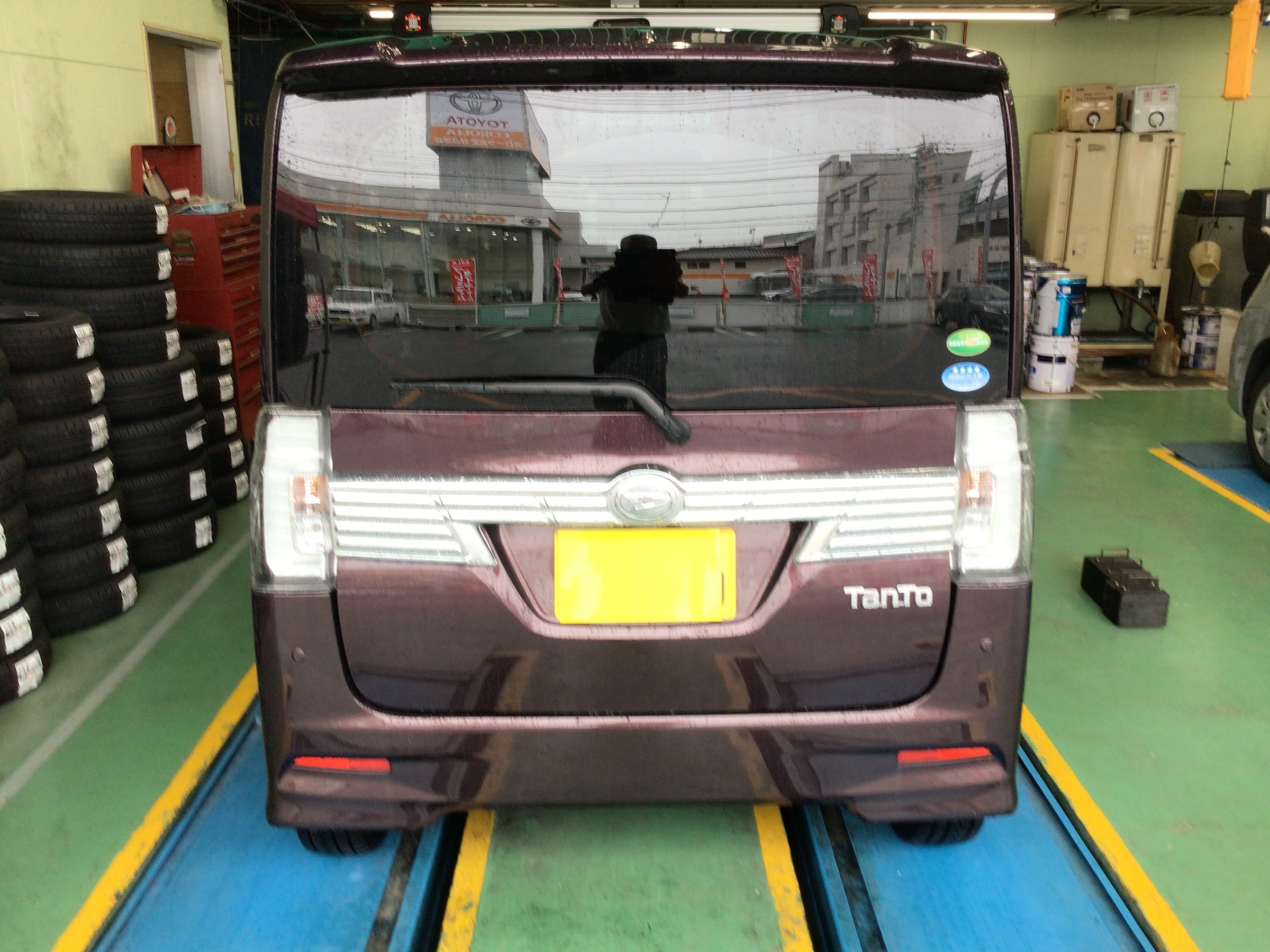 ダイハツ　LA600S型　タント　セイバーリング　SL101へタイヤ交換&アライメント調整　タイヤ館廿日市