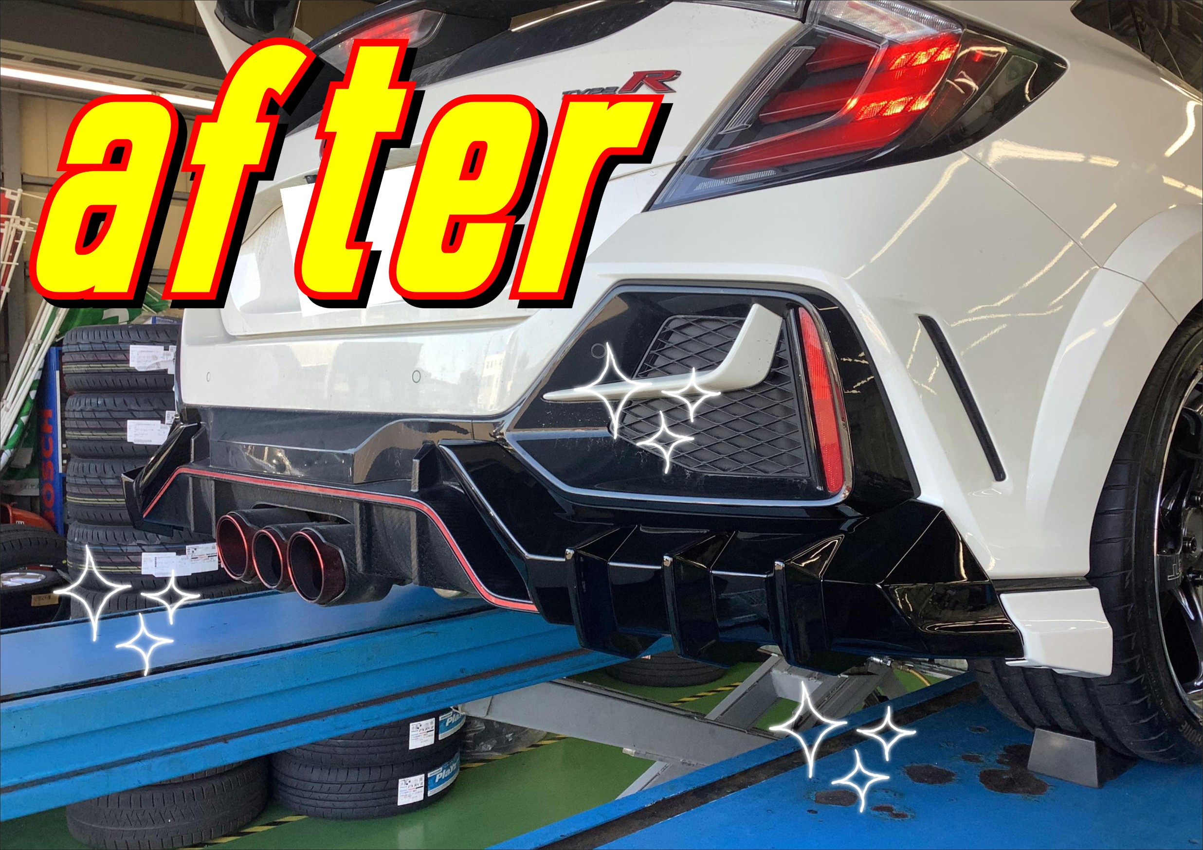 シビックタイプR　社外リアディフューザー ホンダ FD2 シビック タイプR リアディフューザー 持ち込み