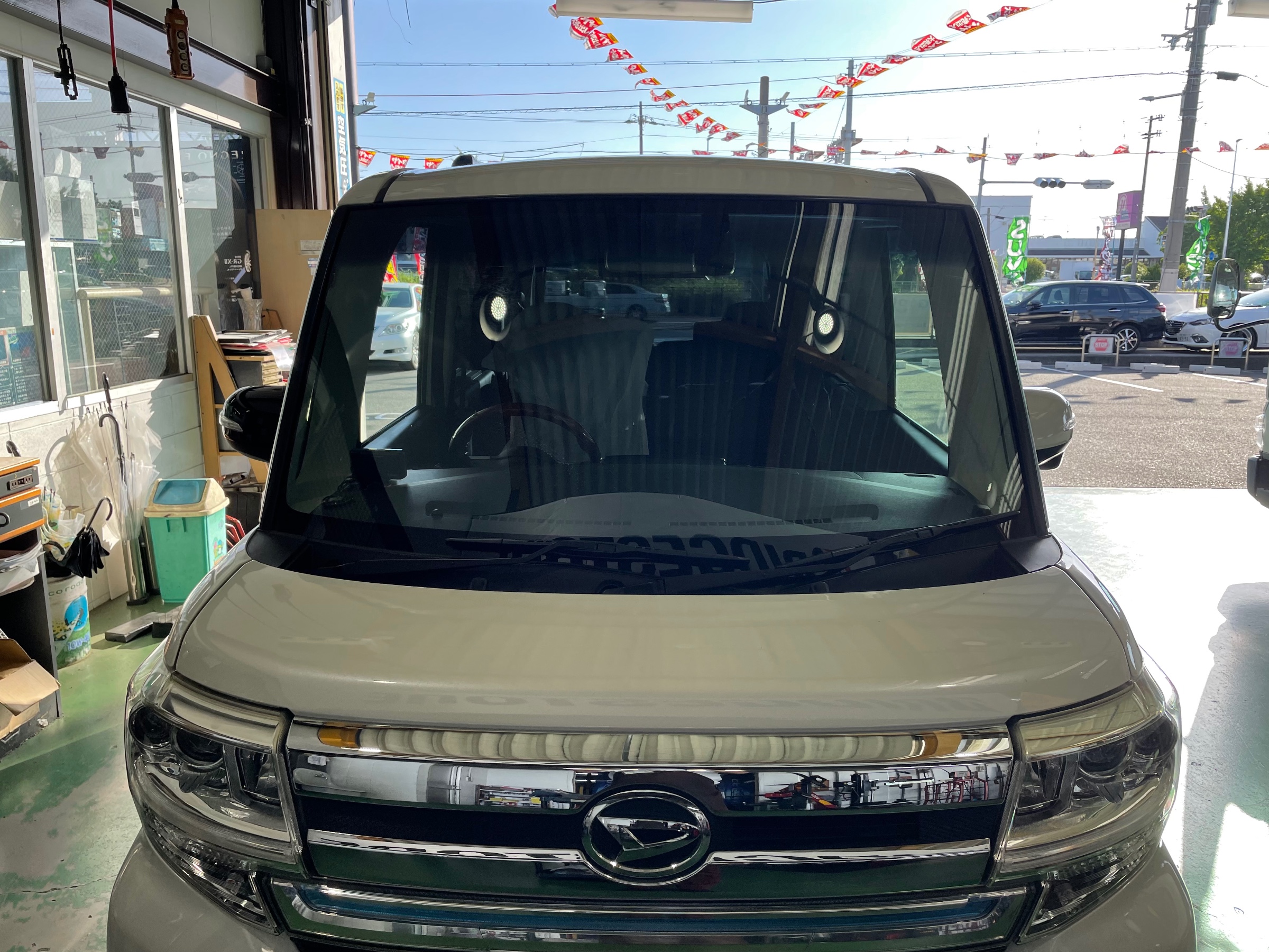 タントカスタムRS LA600S ドアミラーカバー交換 白→黒 純正部品