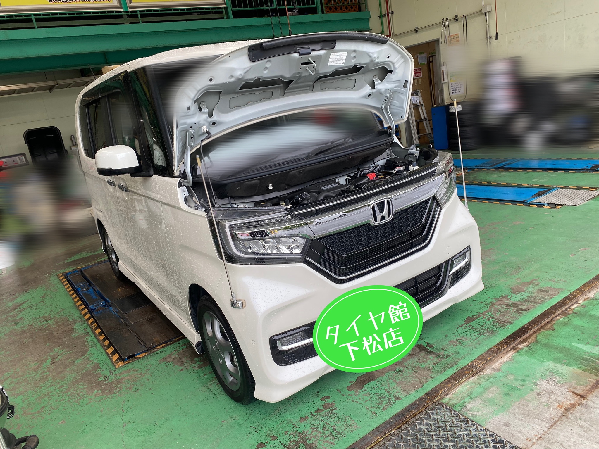 ブリヂストン　タイヤ館下松店　タイヤ交換　オイル交換　バッテリー交換　ワイパー交換　エアコンフィルター交換　アライメント調整　モボックス　ホンダ　N-BOX