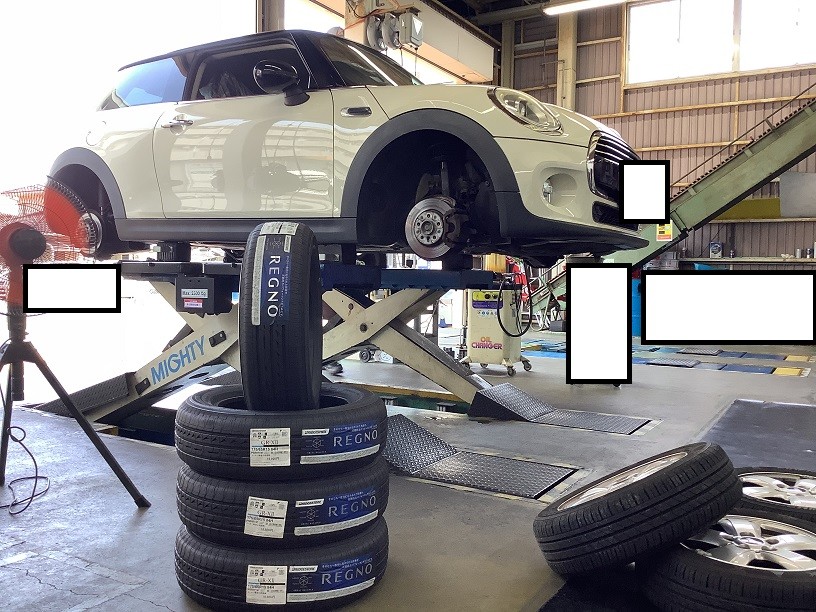 ミニクーパー　タイヤ交換　純正タイヤ&rarr;レグノGR-XⅡ　175/65R15