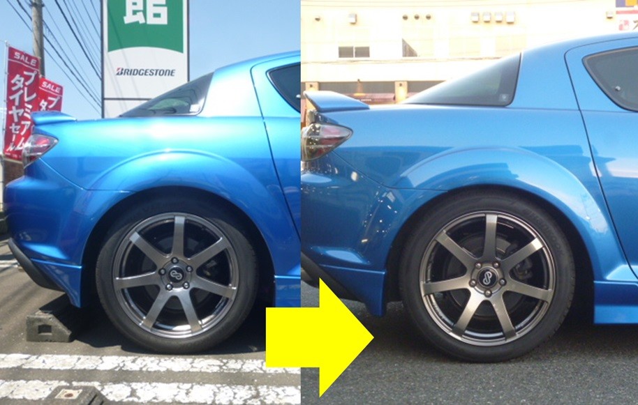 ドレスアップもオマカセください☆RX-8（SE3P）車高調取付