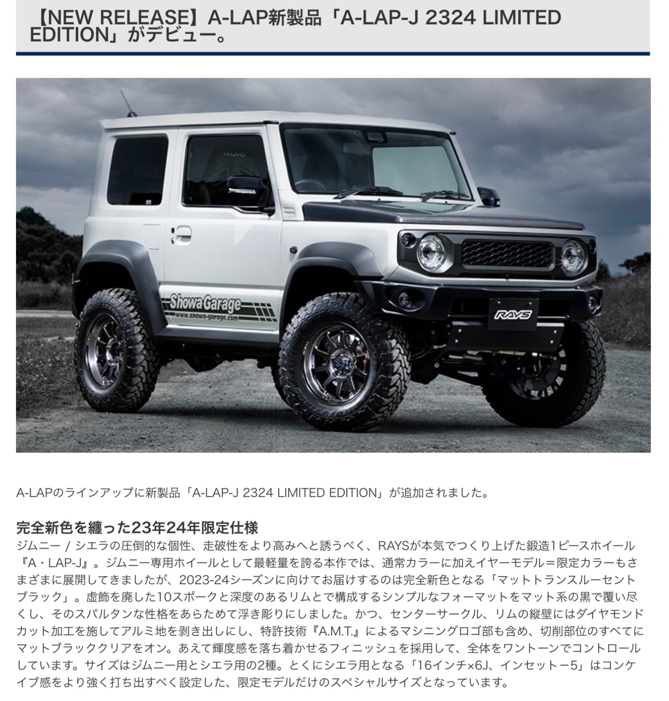 【2024A/W新作★送料無料】 アルミホイール紹介〜RAYS レイズさんのA○LAP-J LIMITED 2324 ダーツ