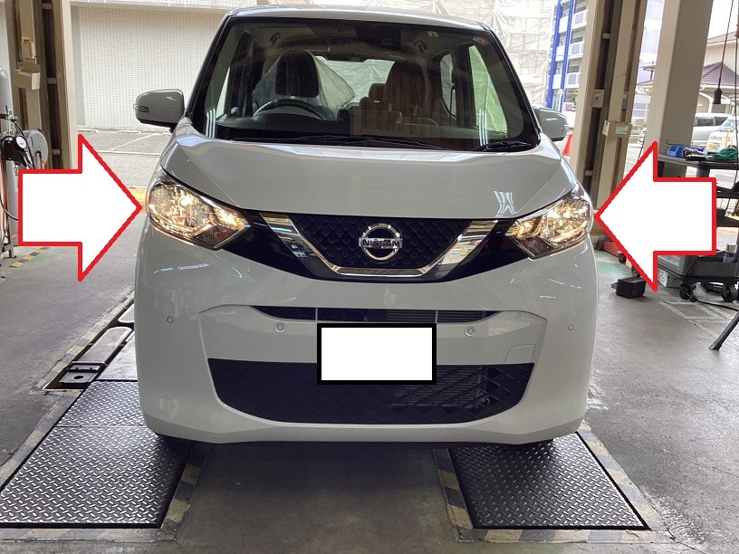 日産　デイズ　ヘッドライト球ハロゲン&rArr;LED球に