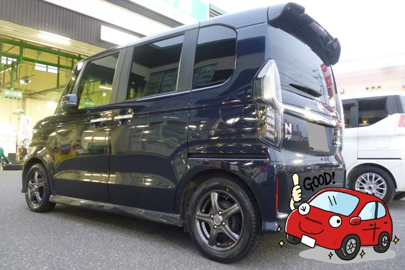慣らしも考えて早めの装着を☆N-BOXカスタム(JF3)スタッドレス 慣らしも考えて早めの装着を☆N-BOXカスタム(JF3)スタッドレス