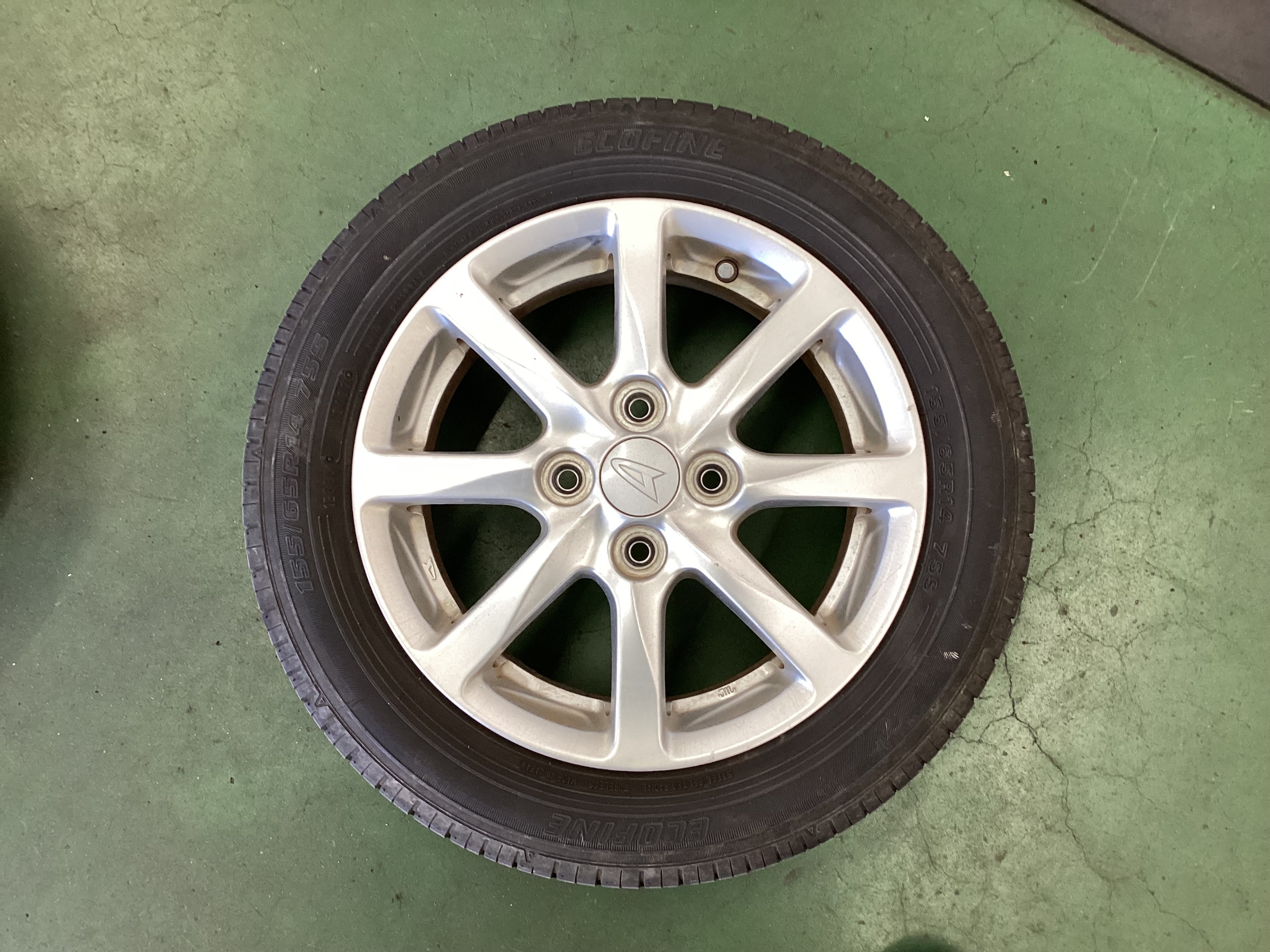 *送料無料*新車外し★ダイハツ L375S タントカスタム 純正 155/65R14 ダンロップ エナセーブ EC300+ 14インチ  PCD100/4H★4011712SYノ
