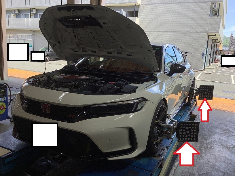 ホンダ　シビック　FL5　アライメント調整！フロントキャンバー調整 タイヤ館三原