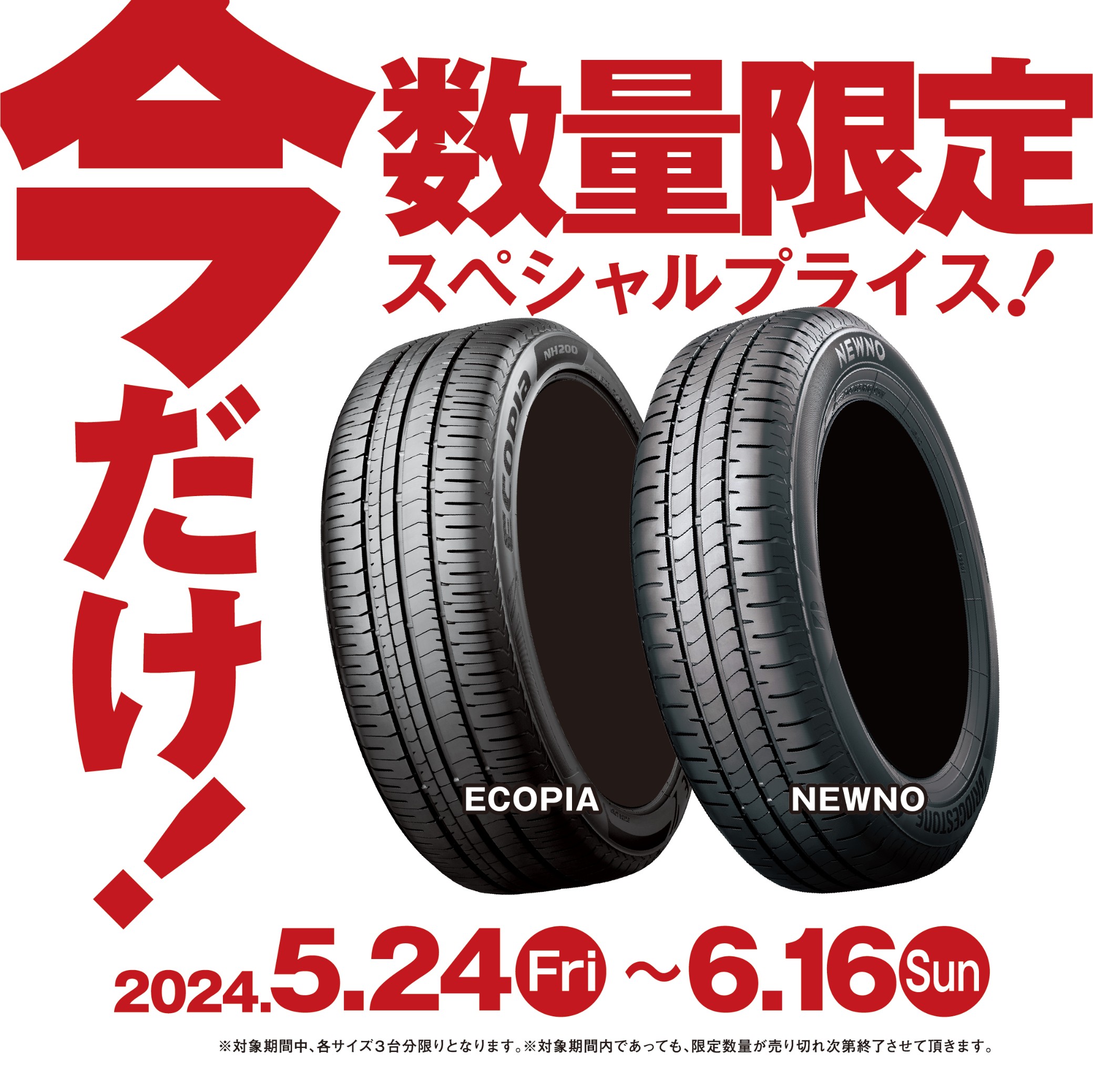 エコピア・ニューノ買うなら今‼【6サイズ・数量限定スペシャルプライス
