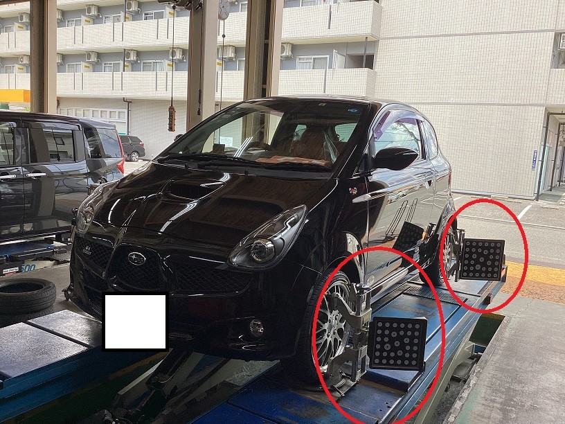 スバル R1 165/45R16 セイバーリング アライメント調整！！ | 店舗お