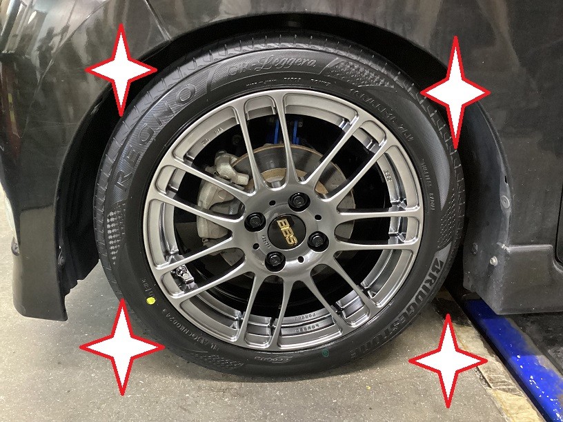 ダイハツ　タント　BBS　RE-L2＆レグノ　165/55R15 タイヤ館三原