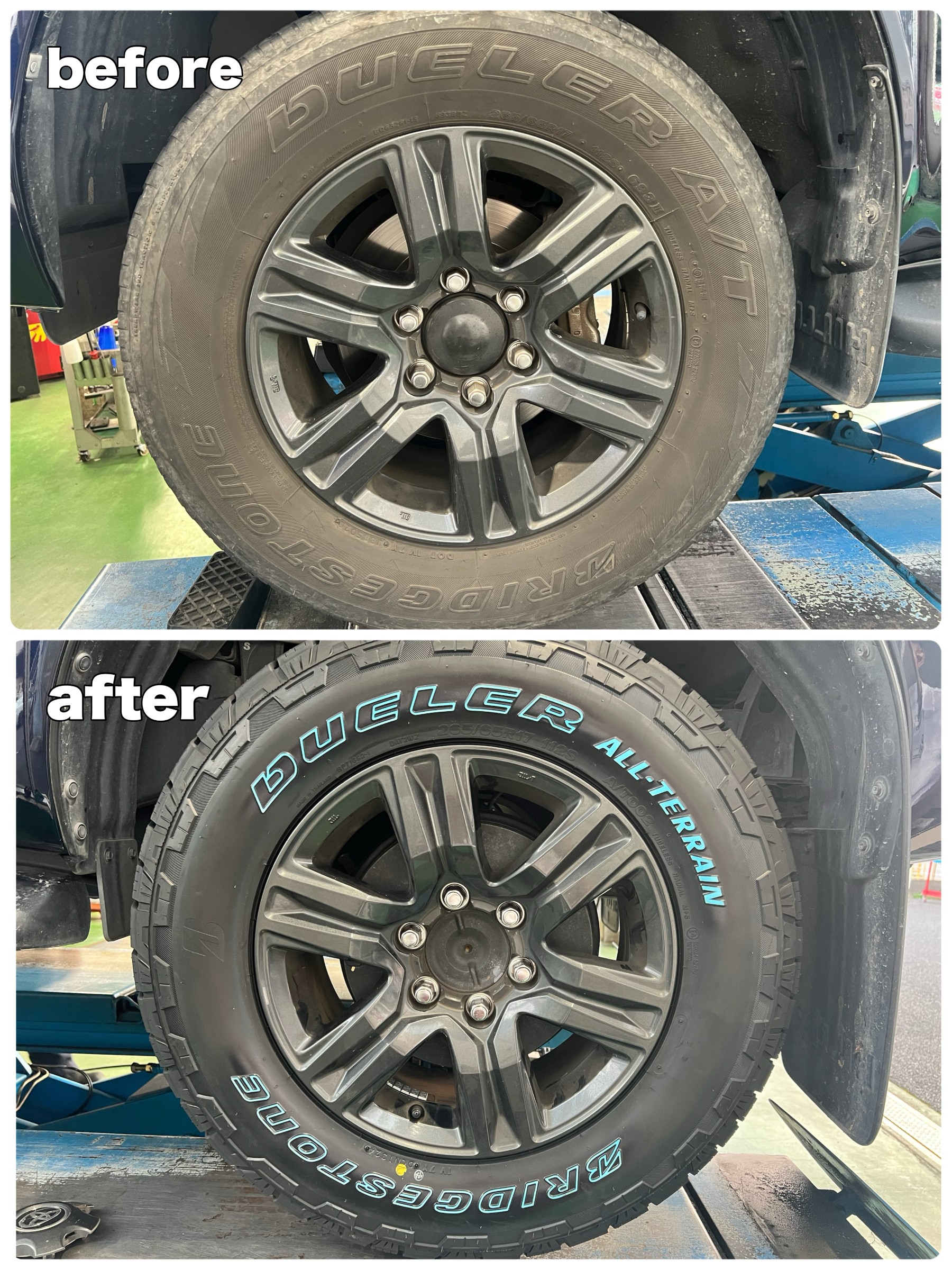 トヨタ ハイラックス】タイヤ交換 265/65R17 デューラーオールテレーン