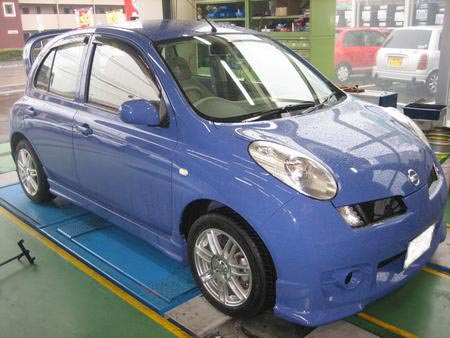 マーチをラリー使用にインチアップ 日産 マーチ ホイール サービス事例 タイヤ館 磯子 神奈川県のタイヤ カー用品ショップ タイヤからはじまる トータルカーメンテナンス タイヤ館グループ