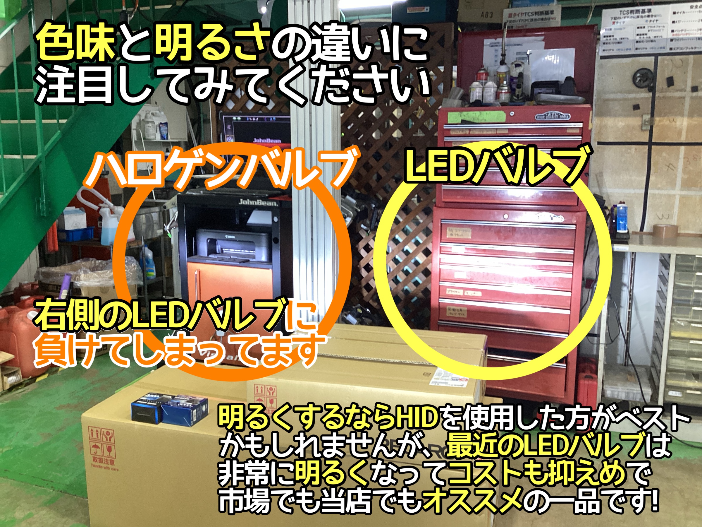 ハロゲンとLEDの違い