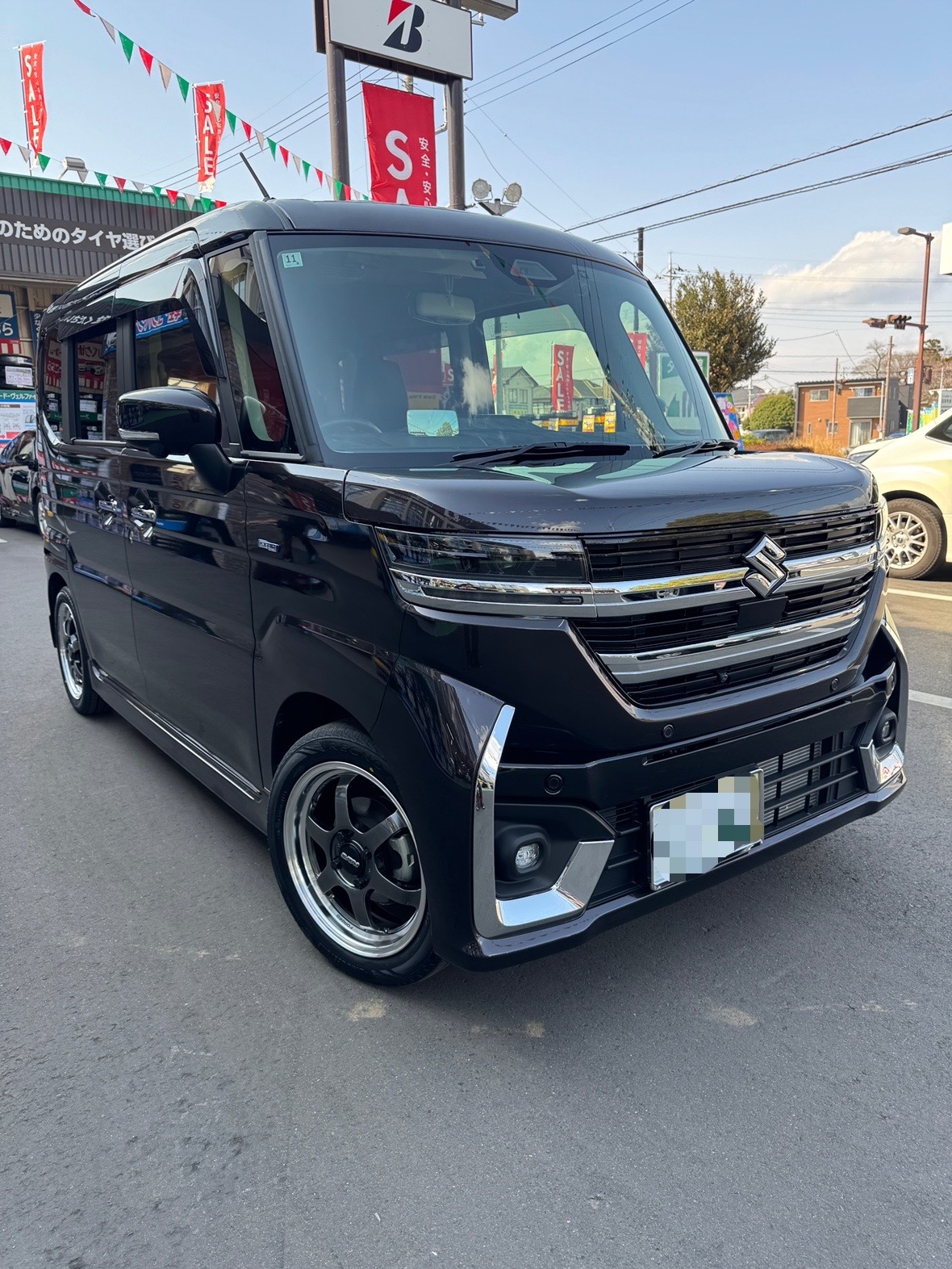 スズキ MK54S スペーシア】RAYSタイヤホイール取り付けです